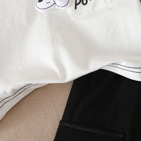 Boys White Puppy Applique Short Sleeves T-Shirt With Shorts Set Sets