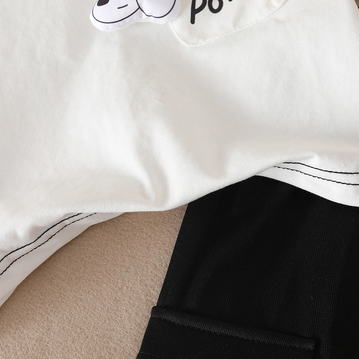 Boys White Puppy Applique Short Sleeves T-Shirt With Shorts Set Sets