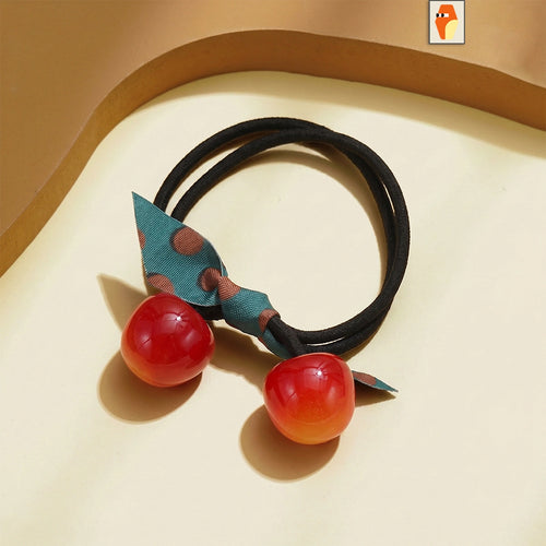 Pack of 2 Pcs Girls Multicolour Cherry Ponytail Holders Clips