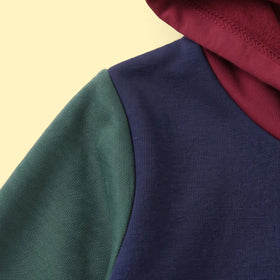 Boys Multicolour Colour-blocked Long Sleeve Hooded Sweatshirt Sweatshirts & Hoodies