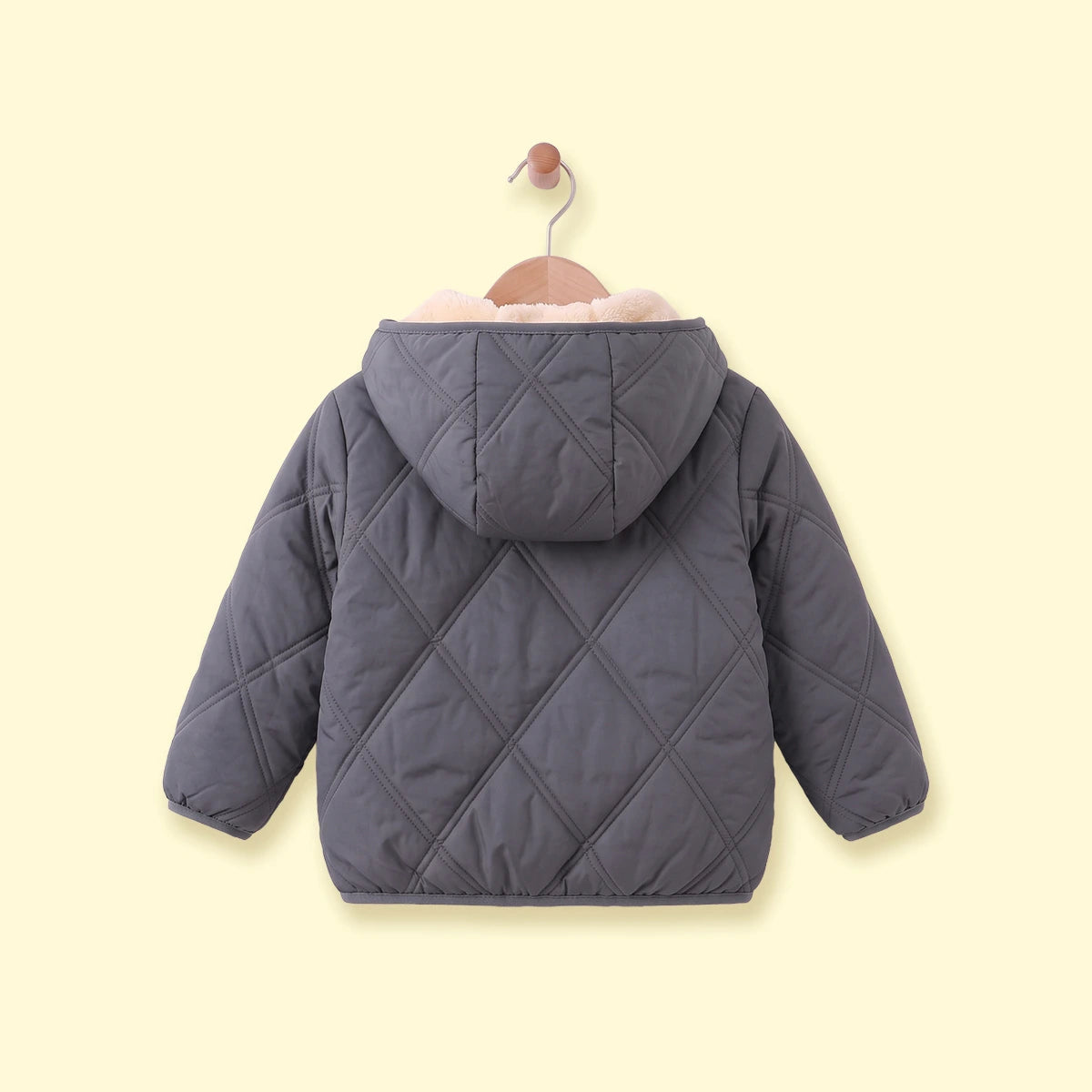 Boys Grey Long Sleeve Hooded Puffer Jacket Coats & Jackets