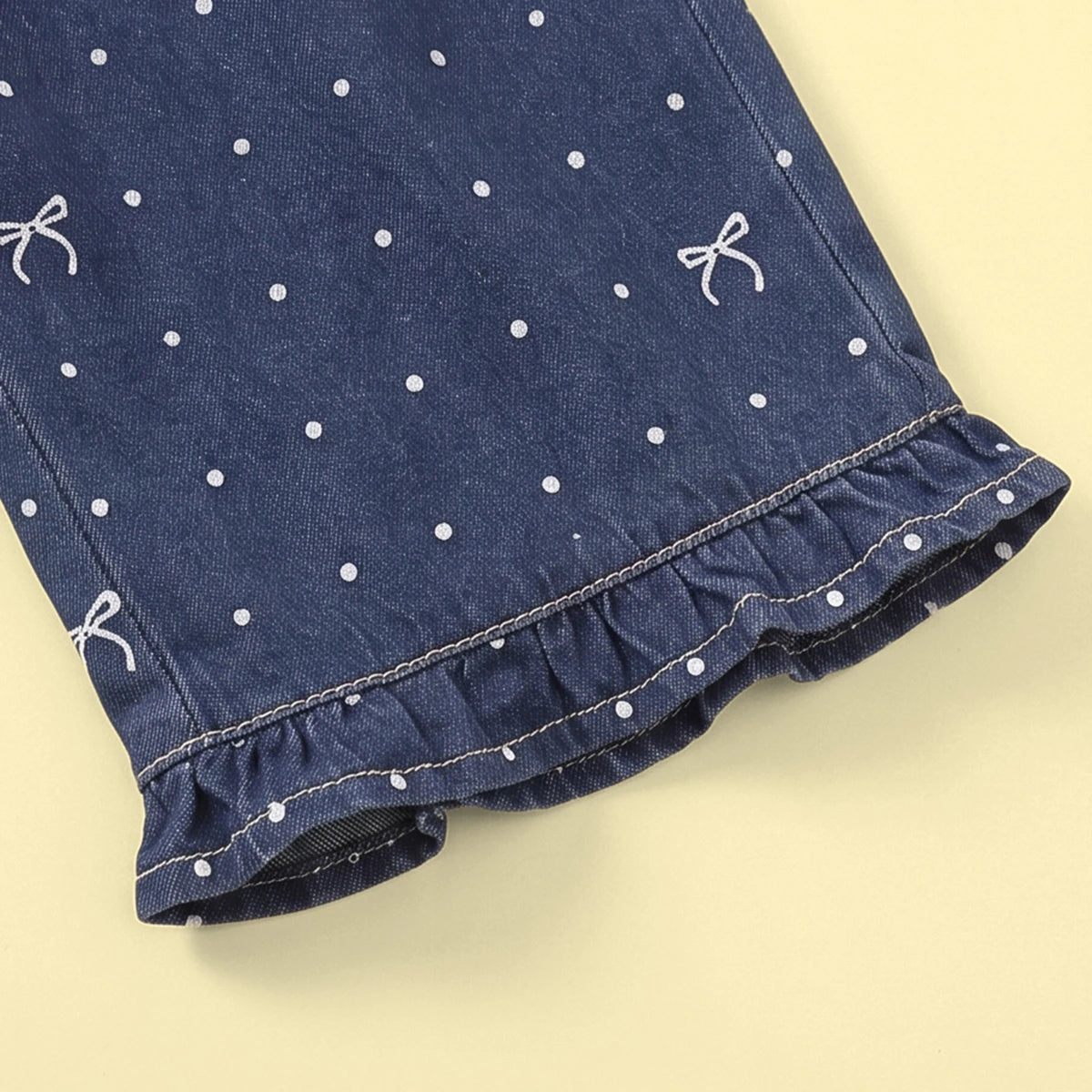 Girls Dark Blue Polka Dot Print Top With Pants Sets 2 pc. Sets