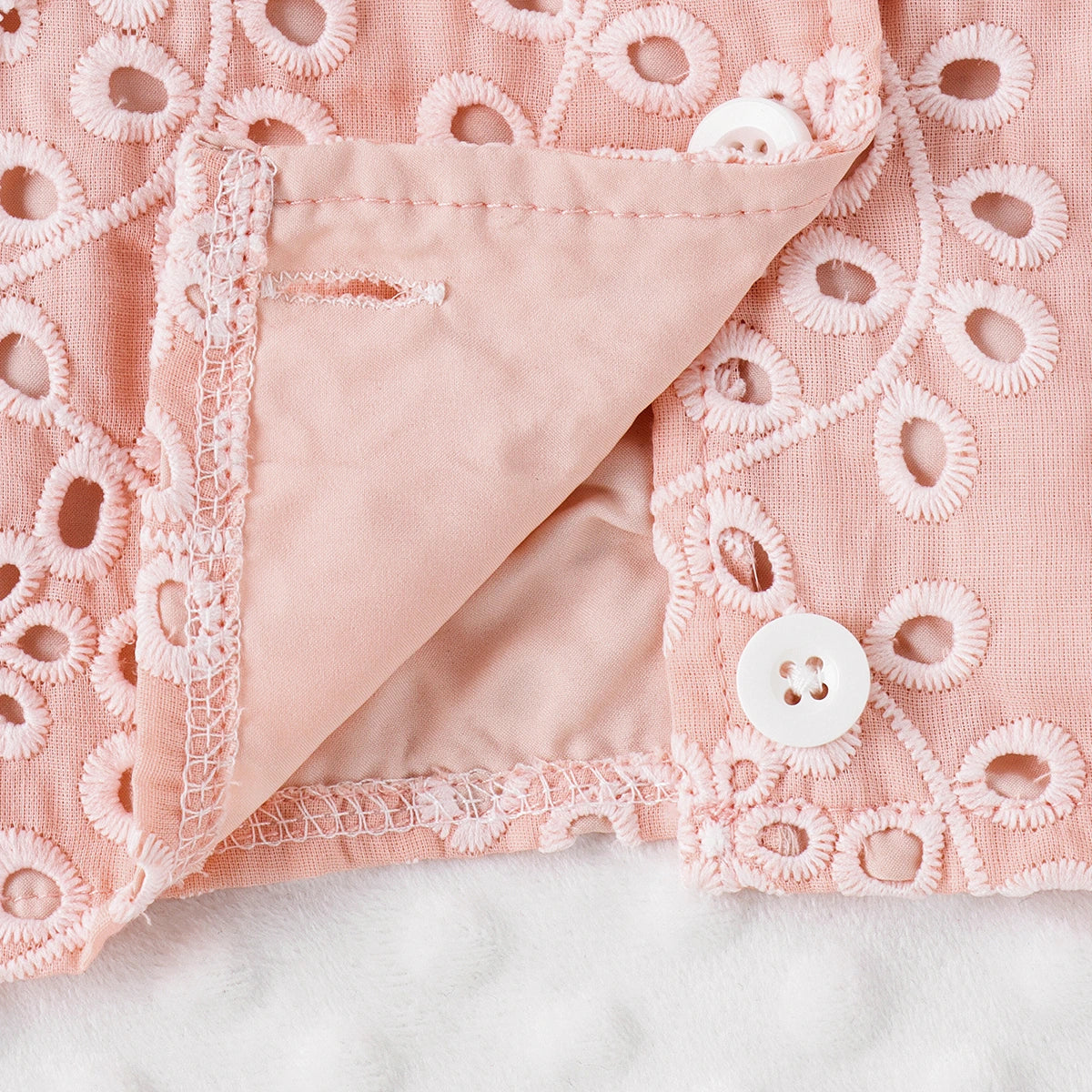 Girls Pink Eyelet Embroidered Sleeveless Top With Shorts Sets 2 pc. Sets