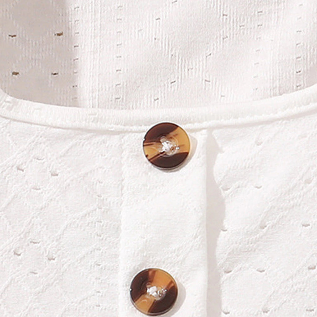 Girls White Eyelet Embroidered Top With Skirt Sets 2 pc. Sets