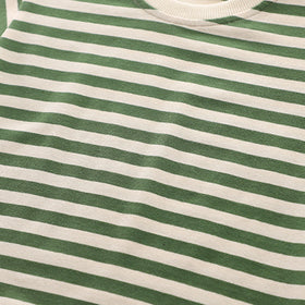 Boys Green Dog Motif Striped Short Sleeve T-Shirt With Dungaree Sets 2 pc. Sets