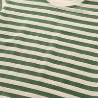 Boys Green Dog Motif Striped Short Sleeve T-Shirt With Dungaree Sets 2 pc. Sets