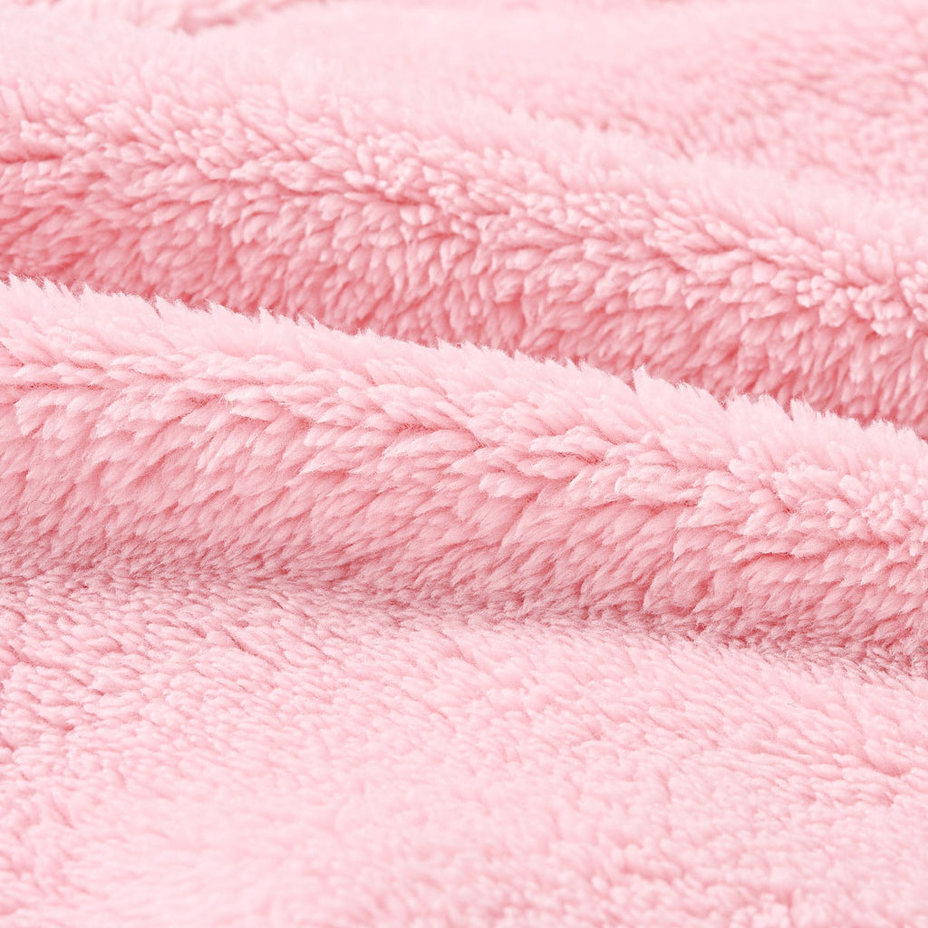 Girls Pink Solid Polar Fleece Zip Up Winter Jacket Coats & Jackets