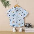 Boys Sky Blue Printed Short Sleeves Shirt Shirts Sky Blue 1-2 Y