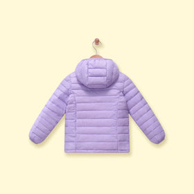 Girls Purple Hooded Quilted Puffer Jacket Coats & Jackets