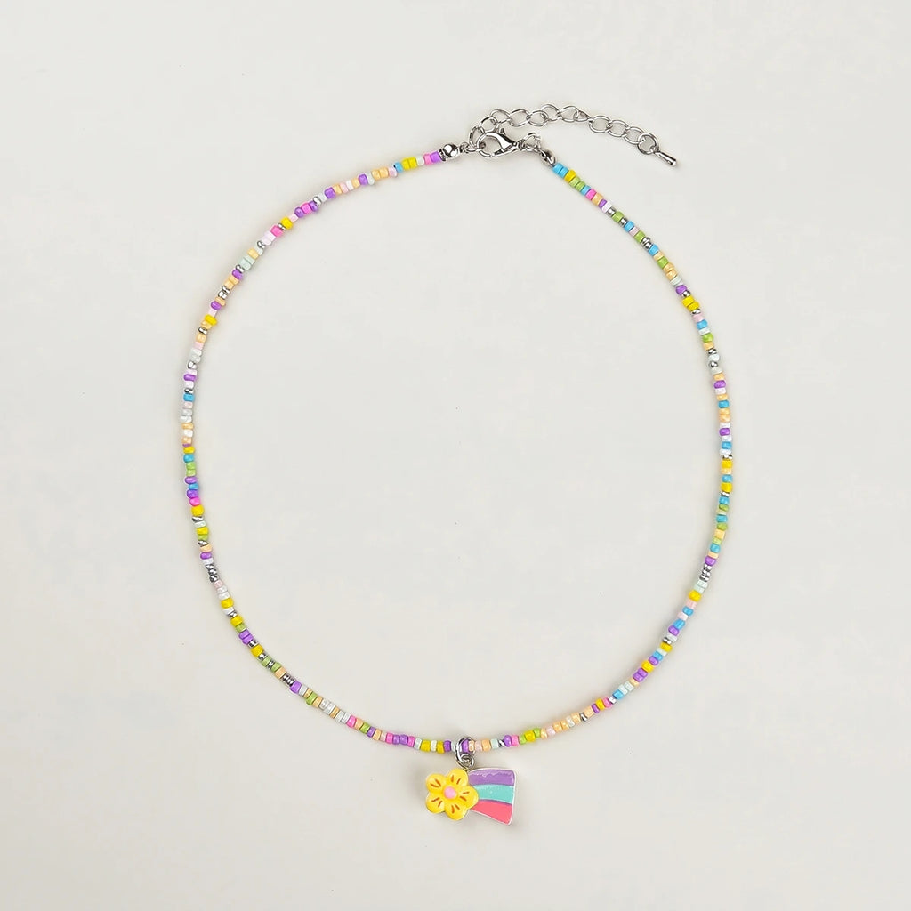 Pack Of 5 Girls Multicolour Butterfly and Rainbow Beaded Necklace Sets Necklace and Chains