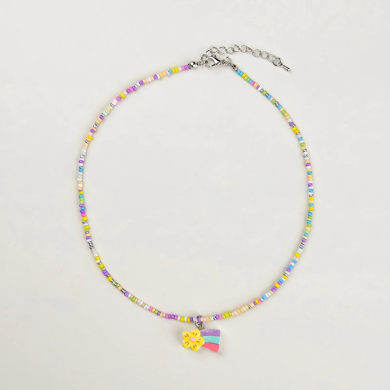 Pack Of 5 Girls Multicolour Butterfly and Rainbow Beaded Necklace Sets Necklace and Chains