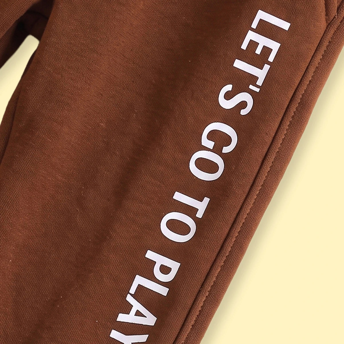 Boys Brown Typography Print Sweatshirt With Pants Sets 2 pc. Sets
