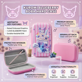 Girls Pink Kuromi Cartoon Hard-Shell Pencil Box Trending Accessories