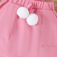 Girls Textured Sleeveless Top With Pink Skirt Sets 2 pc. Sets