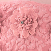 Girls Pink Puff Sleeve Fit & Flare Textured Dress Casual Dresses