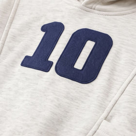 Girls Light Grey Typographic Hooded Sweatshirt & Joggers Sets Sets