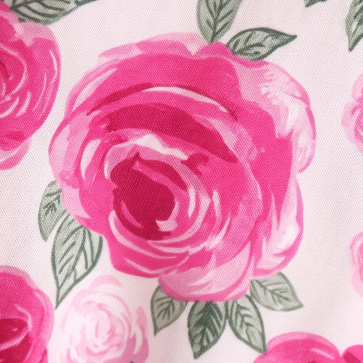 Girls Pink Floral Print Puff Sleeve Fit & Flare Dress Casual Dresses