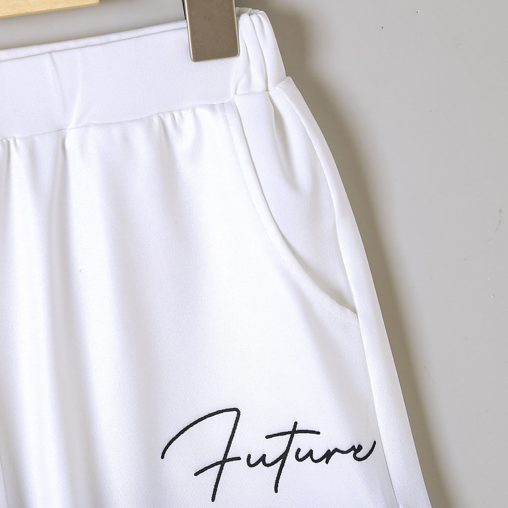 Boys White-Blue Ombre Effect T-shirt with Shorts Set Sets