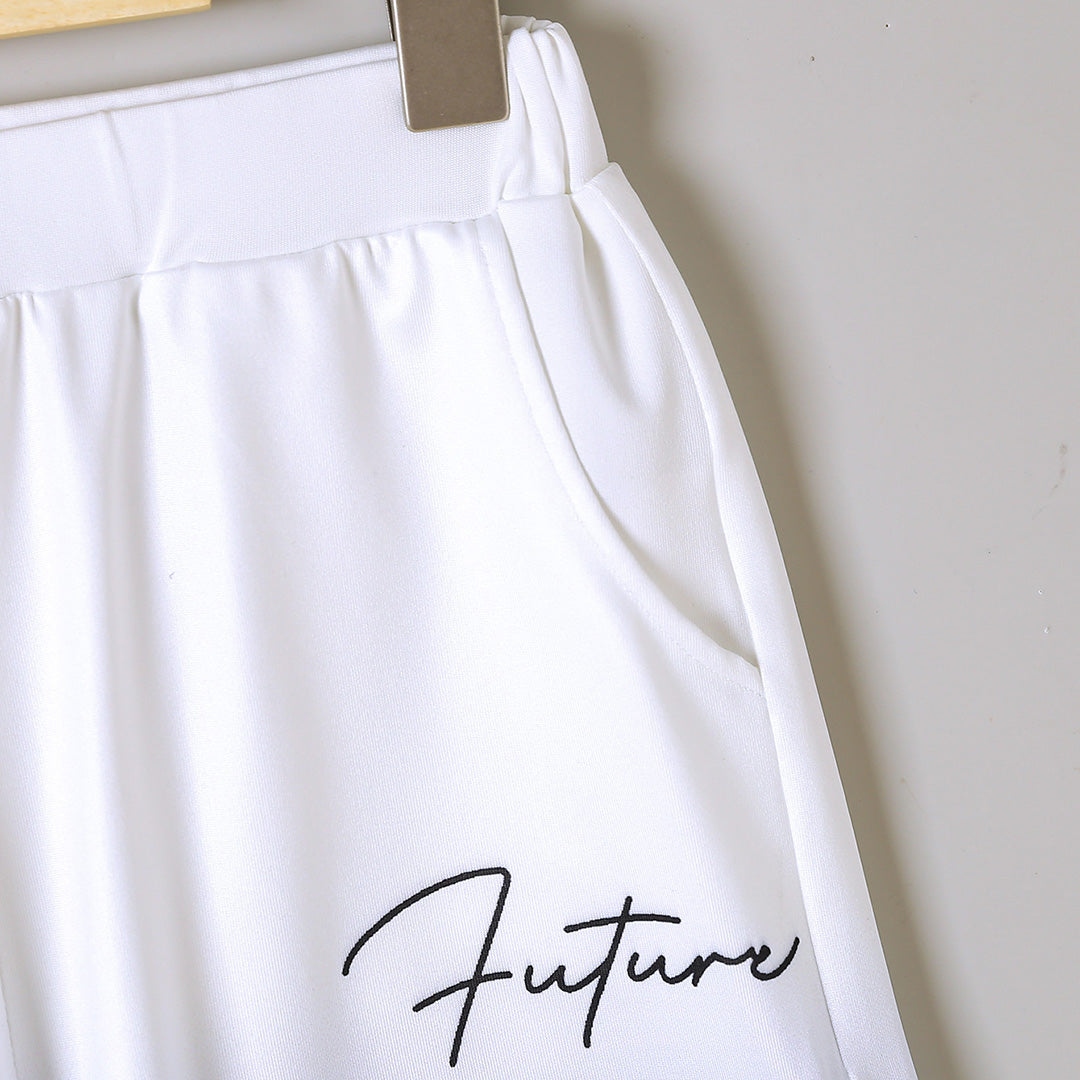 Boys White-Blue Ombre Effect T-shirt with Shorts Set Sets