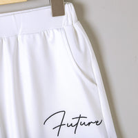 Boys White-Blue Ombre Effect T-shirt with Shorts Set Sets