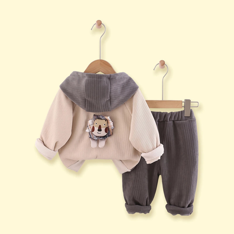 Boys Grey Graphic Sweatshirt & Joggers With T-Shirt Sets Sets