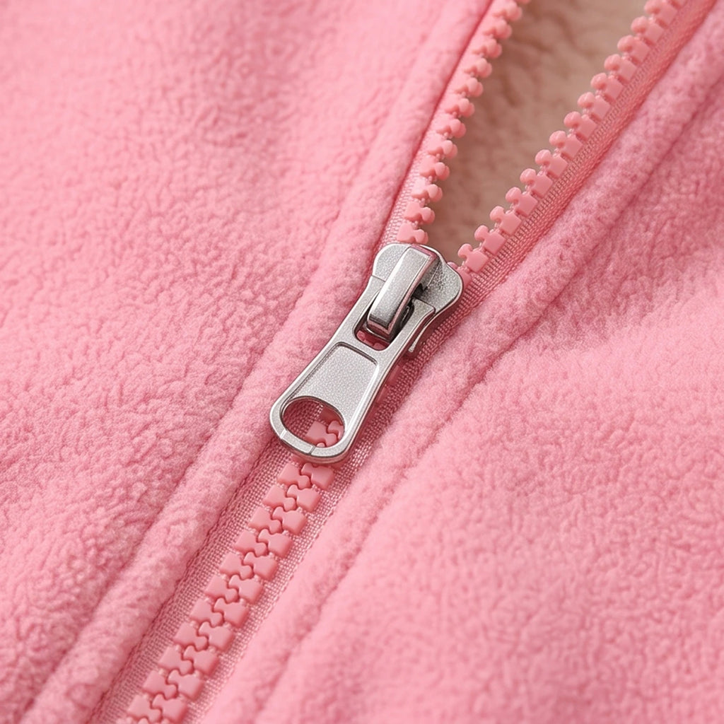 Girls Pink Colorblocked Long Sleeve Jacket Coats & Jackets
