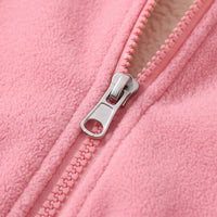 Girls Pink Colorblocked Long Sleeve Jacket Coats & Jackets