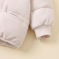 Boys Off White Textured Hooded Zip-up Jacke Coats & Jackets