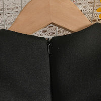 Girls Black Sleeveless A-line Party Wear Dress With Floral Applique Party Dresses