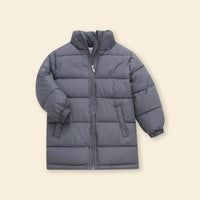 Girls Grey Quilted High-neck Puffer Jacket With Side Pockets Coats & Jackets Grey 3-4 Y