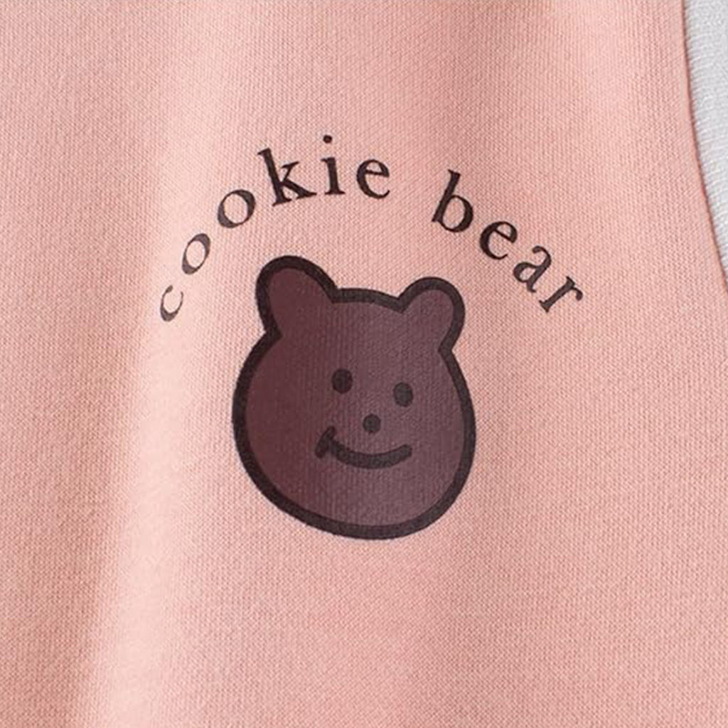 Girls Pink Motif Print Sweatshirt with Joggers Set Sets