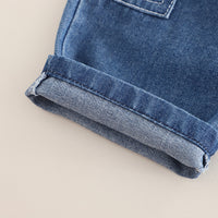 Boys Blue Denim Short Sleeves Shirt With T-Shirt And Cargo Pants Set 3 pc. Sets