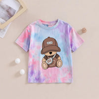 Boys Blue Bear Print Short Sleeve T-Shirt Tshirts Blue 3-4 Y
