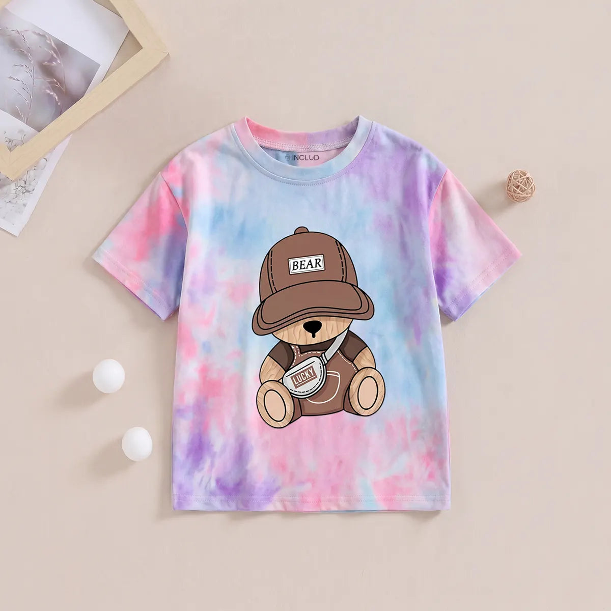 Boys Blue Bear Print Short Sleeve T-Shirt Tshirts Blue 3-4 Y
