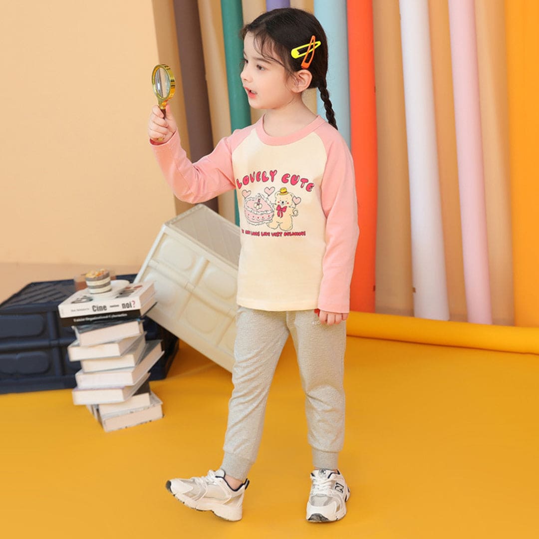 Girls Graphic Print Full Sleeves T-shirt Tshirts   