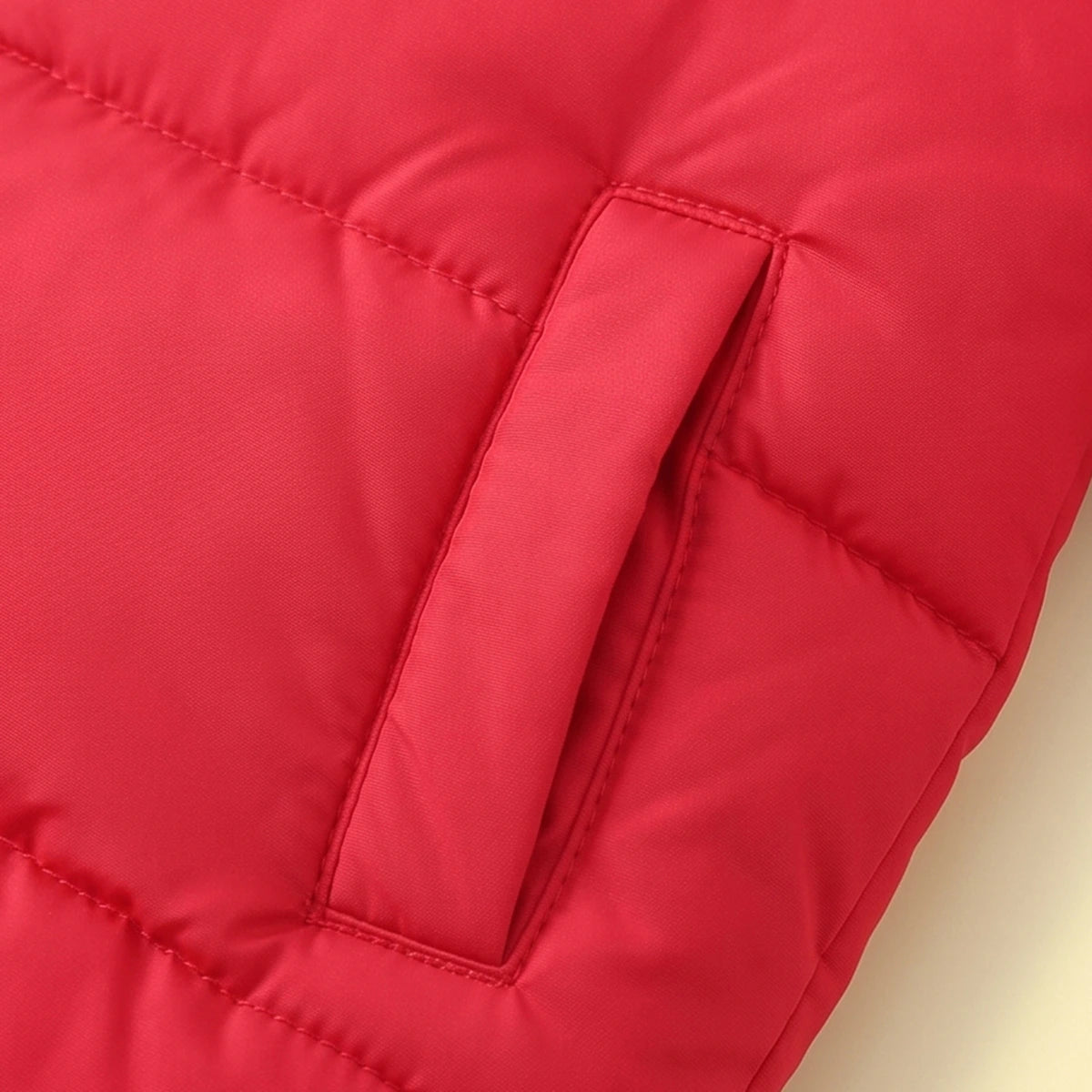 Boys Red Bear Ear On Hood Zip-up Puffer Jacket Coats & Jackets