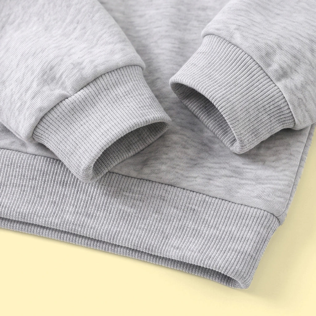 Boys Light Grey Alphanumeric Print Polo Sweatshirt & Joggers Sets 2 pc. Sets
