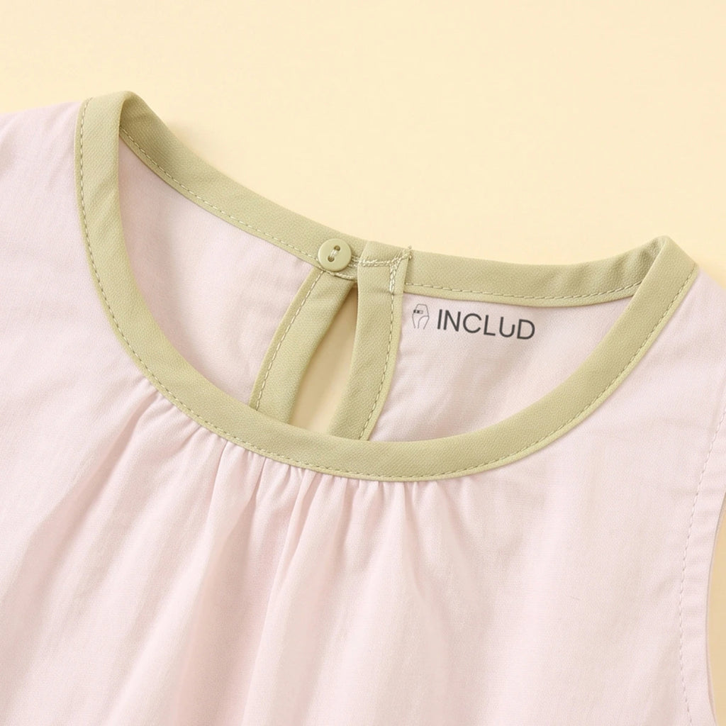Girls Light Green Sleeveless Top With Pants Sets 2 pc. Sets