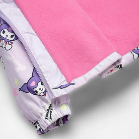 Girls Purple Kuromi Cartoon Printed Hooded Zipper Jacket Coats & Jackets