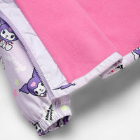 Girls Purple Kuromi Cartoon Printed Hooded Zipper Jacket Coats & Jackets