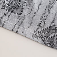 Boys Grey Distressed Printed Short Sleeves T-Shirt With Denim Short Set 2 pc. Sets