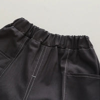 Boys Dark Grey Colorblocked Shirt With Jogger Sets Sets
