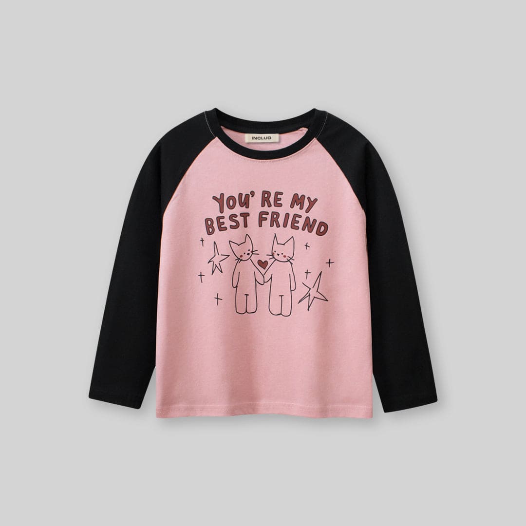 Girls Graphic Printed Full Sleeves T-shirt Tshirts   