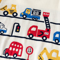 Boys Multicolor Regular Sweater With Self-Design Crane Cartoon Patterns Sweaters & Cardigans