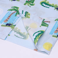 Boys Blue Tropical Print Shirt With Graphic T-Shirt And Elasticated Shorts Sets 3 pc. Sets