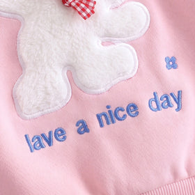 Girls Pink Bunny Applique Sweatshirt & Pants Sets Sets