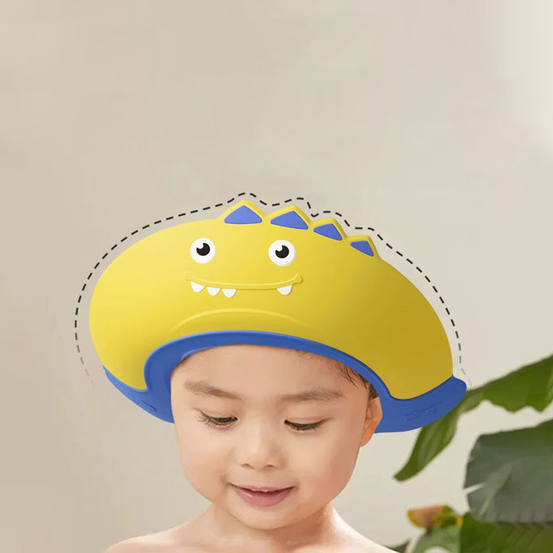 Baby Yellow Dinosaur Shower Cap with Water Guard Trending Accessories