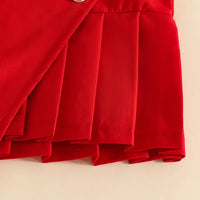 Girls Red Sleeveless Top With Pants Co-ord Sets Sets
