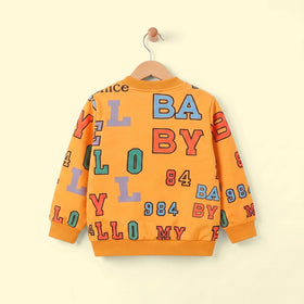 Boys Yellow Typography Print Long Sleeve Sweatshirt Sweatshirts & Hoodies