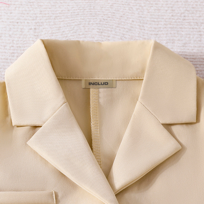 Girls Khaki Sleeveless Jacket With Camisole Top And Pleated Skirts Sets 3 pc. Sets